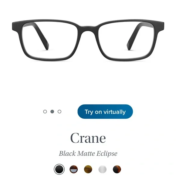 Warby Parker Crane Frames in Black Matte Eclipse - Picture 3 of 4